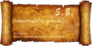 Sebestyén Barna névjegykártya
