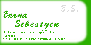 barna sebestyen business card